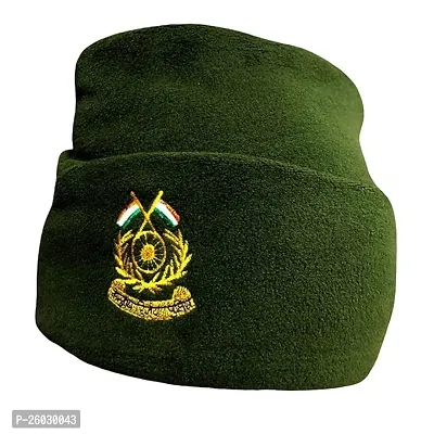 Kumar's Trend - Woolen Indian Army Cap for Winter Season. Military Commando Soldiers Green Warm Wool Topa. (Crpf y Topa)-thumb0