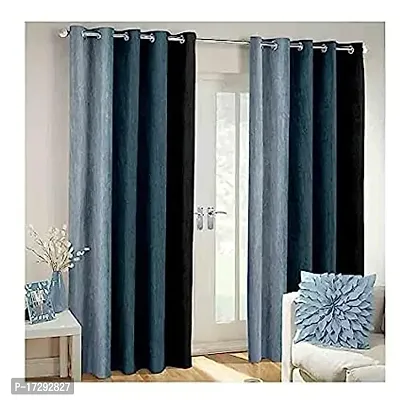 Stylish Grey Polyester Solid Door Curtains