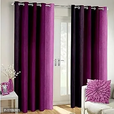 Stylish Purple Polyester Solid Door Curtains