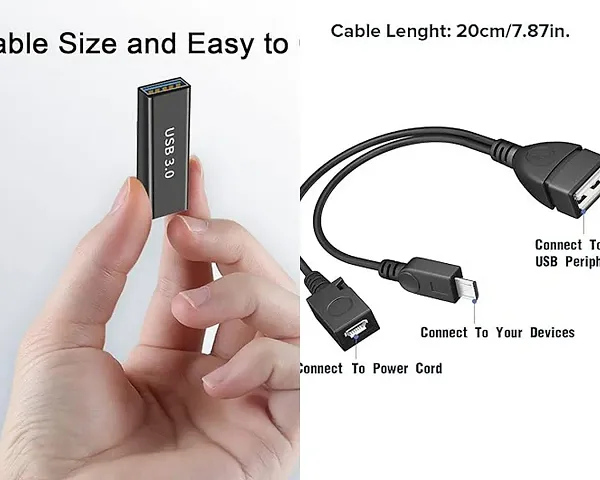 Female 3.0 Usb To Usb Jointer Coupler Adapter For Connecting Two Usb Male Cord Connector Type A And Connect To Power Code