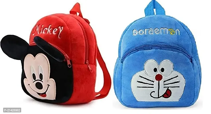 Combo Kids School Bag Soft Plush Backpacks Cartoon Boys Girls Baby (2-5 Years)