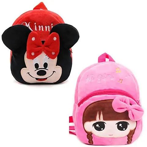 Cartoon Print Soft Material School Bag Pack of 2