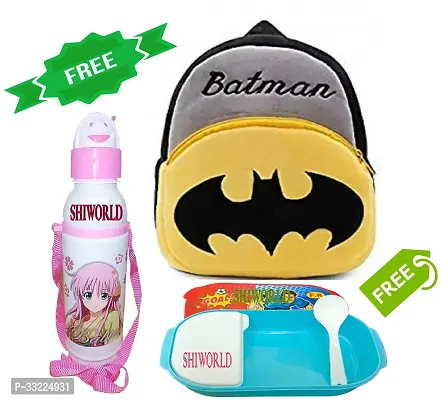 Stylish Printed School Bag for Kid with Bottle and Lunch Box