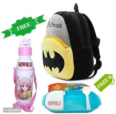 Stylish Printed School Bag for Kid with Bottle and Lunch Box