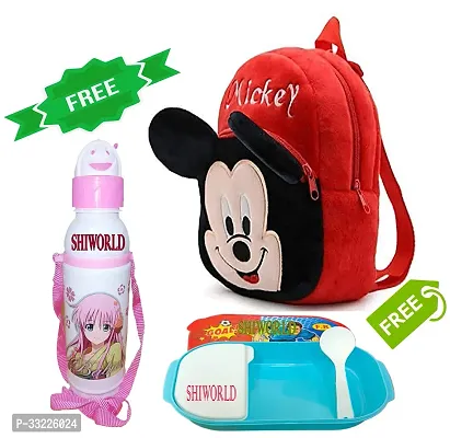 Stylish Printed School Bag for Kid with Bottle and Lunch Box-thumb0