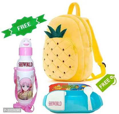 Stylish Printed School Bag for Kid with Bottle and Lunch Box