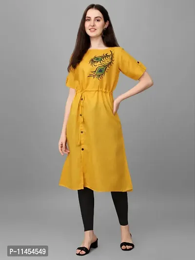 Beautifull Women Cotton Slub Digital Printed A-Line Kurta