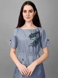 Beautifull Women Cotton Slub Digital Printed A-Line Kurta-thumb4