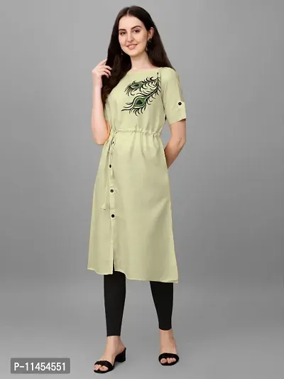 Beautifull Women Cotton Slub Digital Printed A-Line Kurta-thumb4