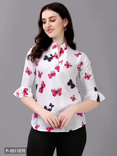 Beautiful Butterfly Printed Top For Women-thumb0