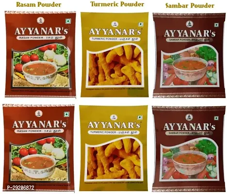 Ayyanars Rasam , Turmeric, Sambhar Powder Combo pack (6 x 50g) (6 x 50 g)-thumb0