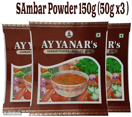 Ayyanars Sambar Powder 150g (Organic,No Added Preservatives, No Artificial Colours) 50g x 3 (3 x 50 g)-thumb0