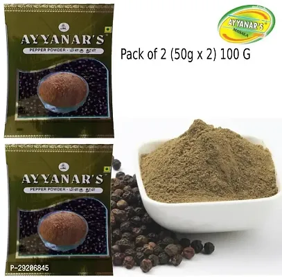 Ayyanars Black Pepper Powder (Kali Mirch Powder) (Organic) (2 x 50 g)