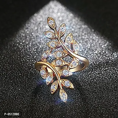 Buy Asara Leaf Design Gold Plated Golden Diamond Trendy Finger Ring Online  In India At Discounted Prices