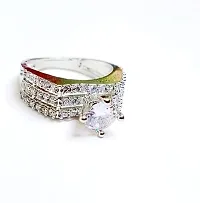 Asara Design Silver  Plated silver American Diamond Trendy Finger Ring-thumb1