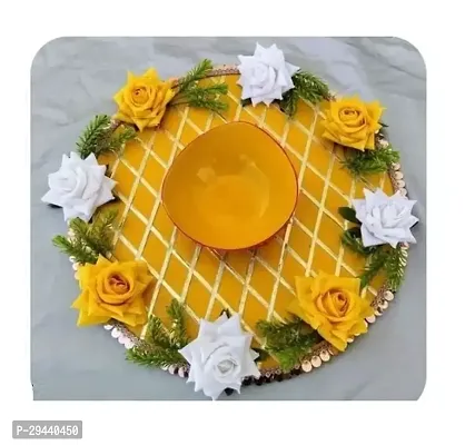 Decorative Pooja Thali Set Stand for Puja Deacute;cor Sankranti Festival Puja Thali for Diwali All Puja Festival Wedding Function