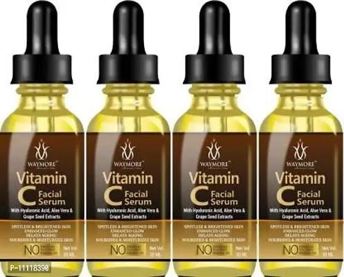 WAYMORE Vitamin C Face Serum 30 ml -Skin Lightening, Whitening And Brightening, Age-Defring Serum, Anti Aging , Brigthening Face ,Reducing Dark Circle, Fine Line And Sun Damage Pack Of 4