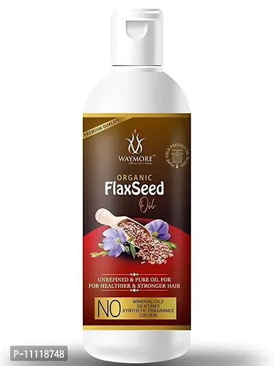 WAYMORE Flax Seed Hair Oil for Stronger, Thicker, Longer Hair, Hydrates and Nourishes The Hair - 100ML Pack of 1