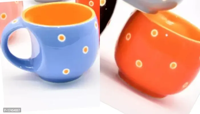 Diva Trading Purple-Orange Ceramic Cups And Mugs