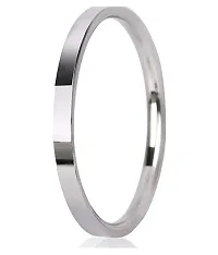 Stainless Steel Silver Coated Flat Kada For Mens And Women-thumb1