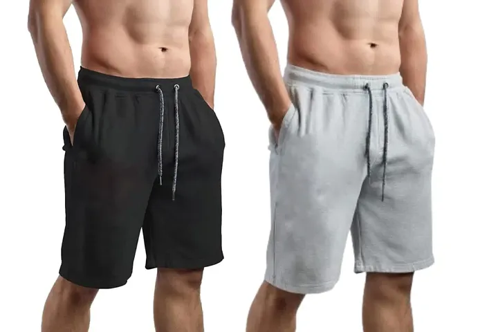 Trendy Fleece Shorts For Men Pack Of 2