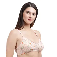 Evaara floral printed padded bra for woman girls ladies Lemon baby pink peach-thumb2