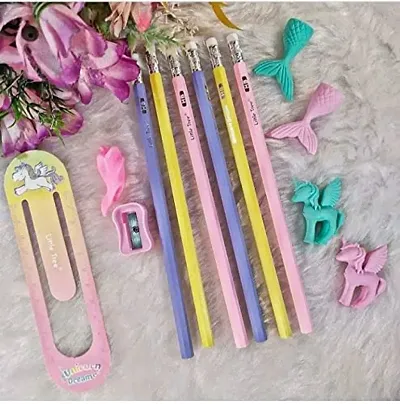 Stationary Kit for Girls Pencil Pen Book Eraser Sharpener - Stationary Kit  Set
