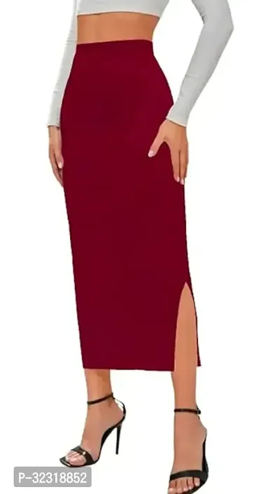 Reliable Maroon Cotton Blend Solid Stitched Patticoats For Women