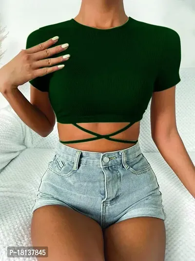 Crossbelt Crop top for women-thumb0