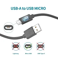 3.0Amp Fast Charging Micro USB Data Cable with Data Transfer for all android mobile phones - Black-thumb2