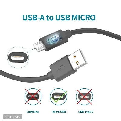 3.0Amp Fast Charging Micro USB Data Cable with Data Transfer for all android mobile phones - Black-thumb3