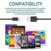 3.0Amp Fast Charging Micro USB Data Cable with Data Transfer for all android mobile phones - Black-thumb1