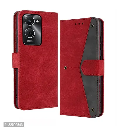 Classic New Design Dual Shade Multicoloured Faux Leather Flip Cover For Vivo T3 Lite/IQOO Z9 Lite 5G