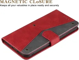 Stylish Red Leather Flip Cover For Moto Edge 50 Ultra 5G-thumb1