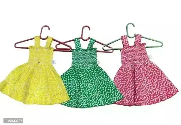 Fabulous Cotton Frocks For Girls Pack Of 3-thumb0