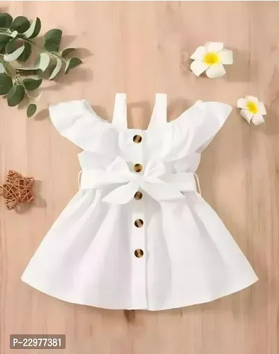 Cute Cotton Solid A-Line Frock For Baby Girls-thumb0