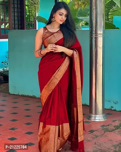 Fancy Art Silk Saree with Blouse Piece for Women-thumb0