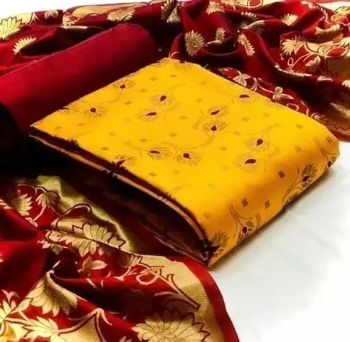 Fancy Banarasi Silk Unstitched Dress Material for Women