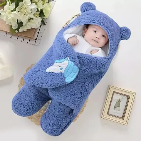 Olene Baby Blanket New Born Pack of Hooded Wearable Swaddle Wrapper For Baby Boys And Baby Girls