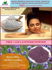 Aroma mineral bath salt with lemon grass essential oil for bath/foot soak and exfoliation 1 kg (Free 1 gm Lavender Powder)-thumb1