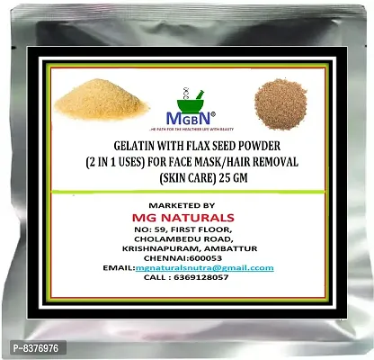 GELATIN WITH FLAX SEED POWDER (2 IN 1 USES) FOR FACE MASK/HAIR REMOVAL (SKIN CARE) 25 GM