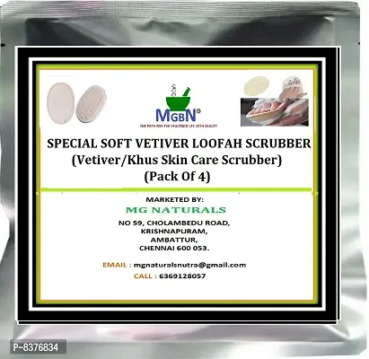 SPECIAL SOFT VETIVER LOOFAH SCRUBBER (Vetiver/Khus Skin Care Scrubber) (Pack Of 4)