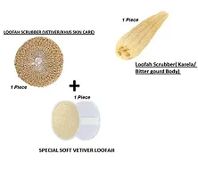 SPECIAL SOFT VETIVER LOOFAH SCRUBBER-1, ORDINARY VETIVER LOOFAH SCRUBBER-1 AND KARELA LOOFAH SCRUBBER -1 (SKIN CARE SCRUBBERS) PACK OF 3-thumb1