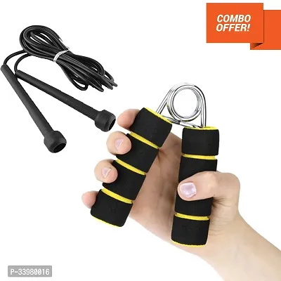 Combo of Skipping Rope and Hand Gripper| Power Strengthener Grip for Hand Exercise.-thumb0