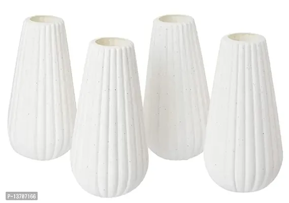 GOLDEN SPIRAL White Colored Plastic vase for Your Flowers for Home Decor,Real Flowers Home D?cor Pack of 1-thumb2