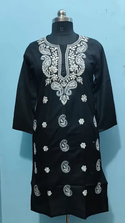 Women Stylish Rayon Embroidered Straight Kurta