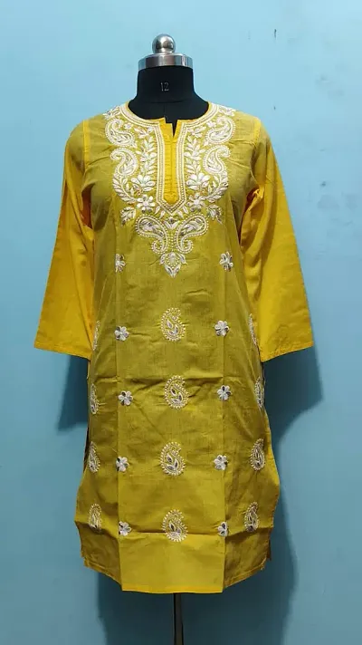 Women Stylish Rayon Embroidered Straight Kurta