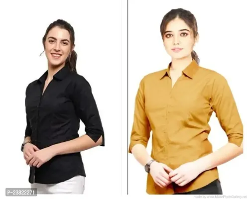 Beautiful Crepe Shirt For Ladies Pack Of 2-thumb0