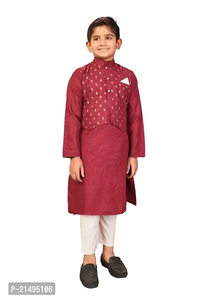 Kids koti and Kurta Set (s, red)