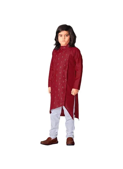 Kurta and Pajama Embroidery Butti with Exclusive Look (X-Small, red)